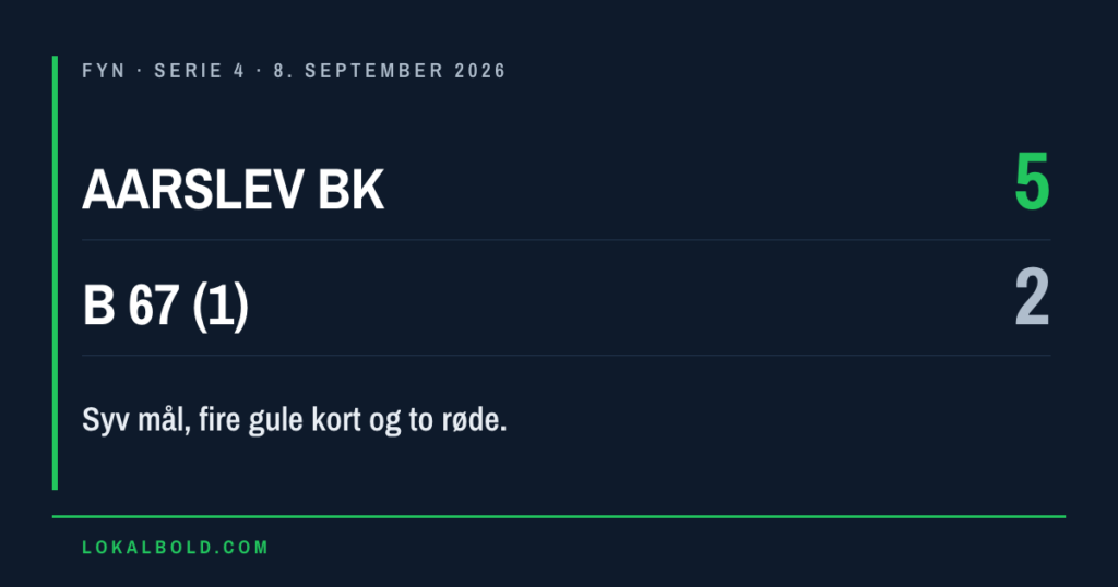 To røde kort og syv mål i Aarslev BK’s 5-2