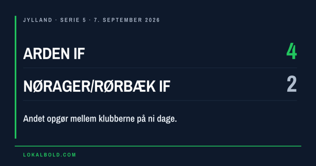 Arden IF slog Nørager/Rørbæk IF for anden gang på ni dage