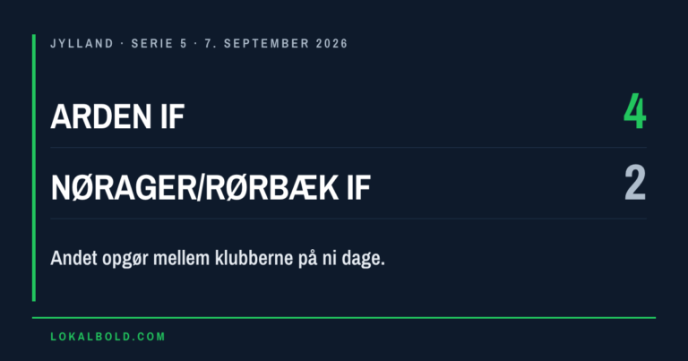 Arden IF slog Nørager/Rørbæk IF for anden gang på ni dage