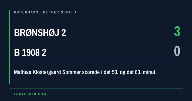 To Sommer-mål da Brønshøj 2 slog B 1908 2 med 3-0
