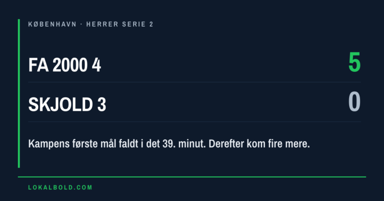 To mål af Victor Hersom da FA 2000 4 vandt 5-0