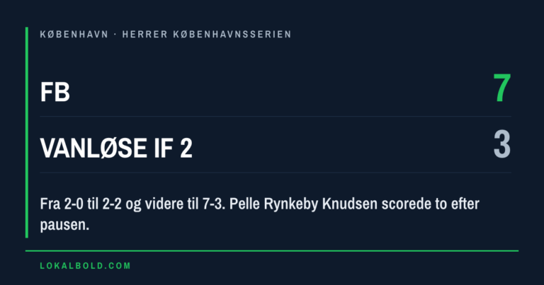 Ti mål da FB vandt 7-3 over Vanløse IF 2