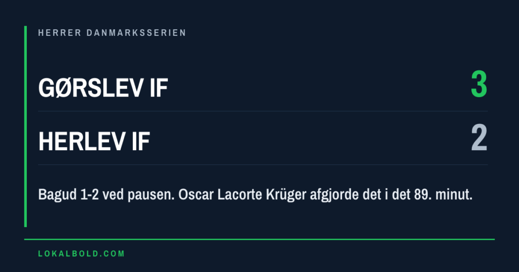 Gørslev IF vendte 1-2 til 3-2 mod Herlev IF i det 89.