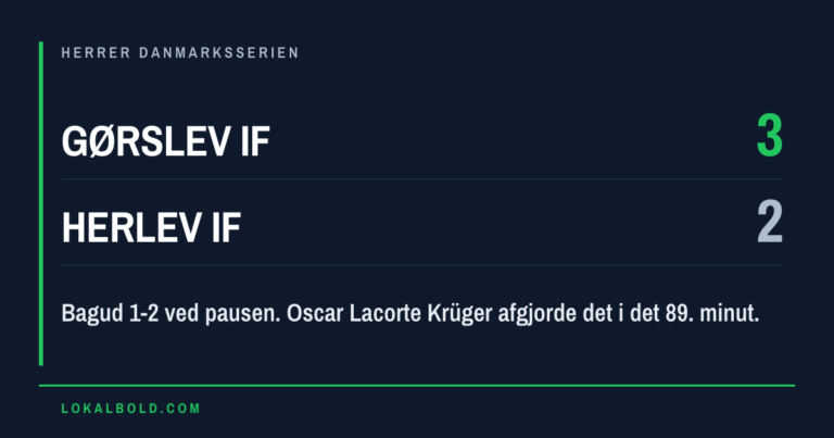 Gørslev IF vendte 1-2 til 3-2 mod Herlev IF i det 89.