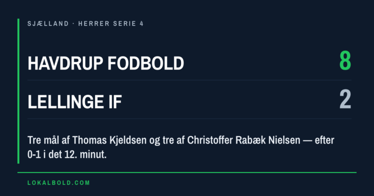 To hattricks da Havdrup Fodbold vandt 8-2