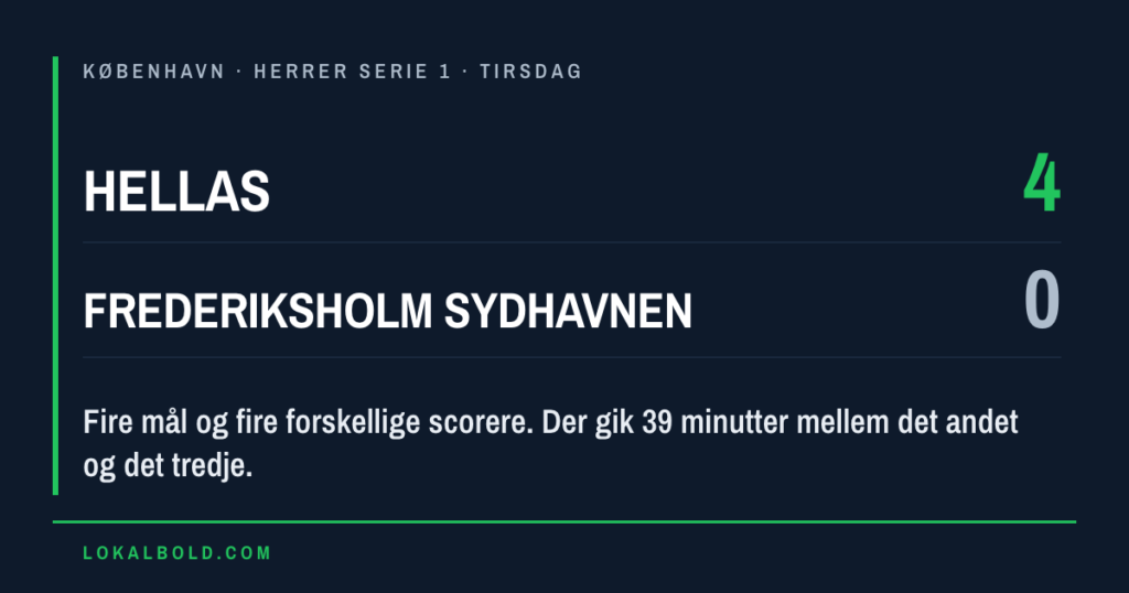 Fire scorere bag Hellas’ 4-0 over Frederiksholm Sydhavnen