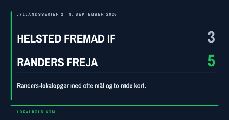 Randers-lokalopgør med otte mål og to røde kort