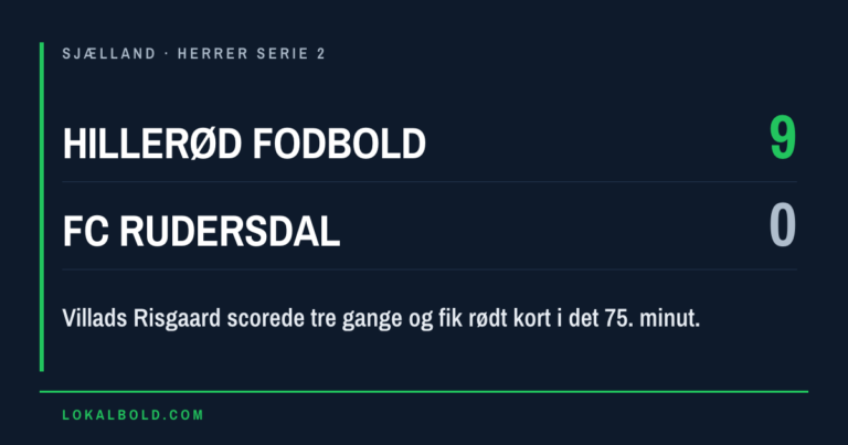 Hattrick og rødt kort til Villads Risgaard i 9-0