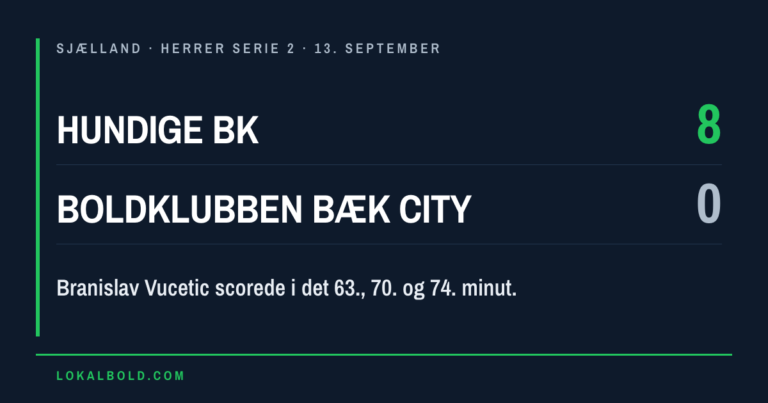 Hattrick af Branislav Vucetic i Hundige BK’s 8-0