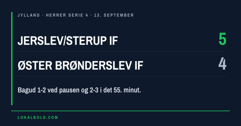 Jerslev/Sterup IF vendte 2-3 og vandt 5-4