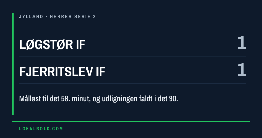 Fjerritslev IF udlignede i det 90. hos Løgstør IF
