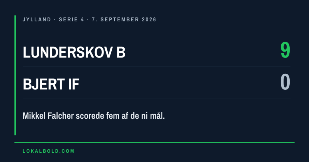 Fem mål af Mikkel Falcher i Lunderskov B’s 9-0