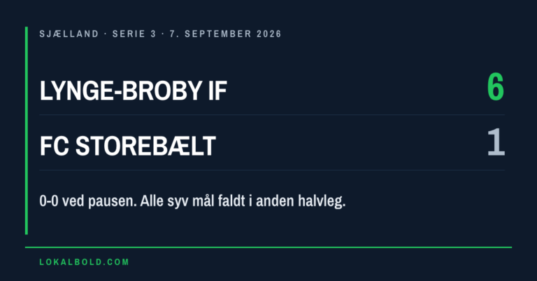 Lynge-Broby IF scorede seks gange efter 0-0 ved pausen