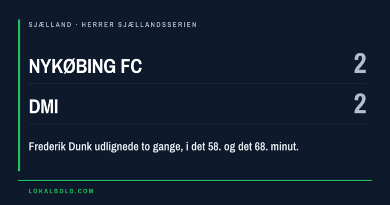 Frederik Dunk udlignede to gange for DMI i Nykøbing