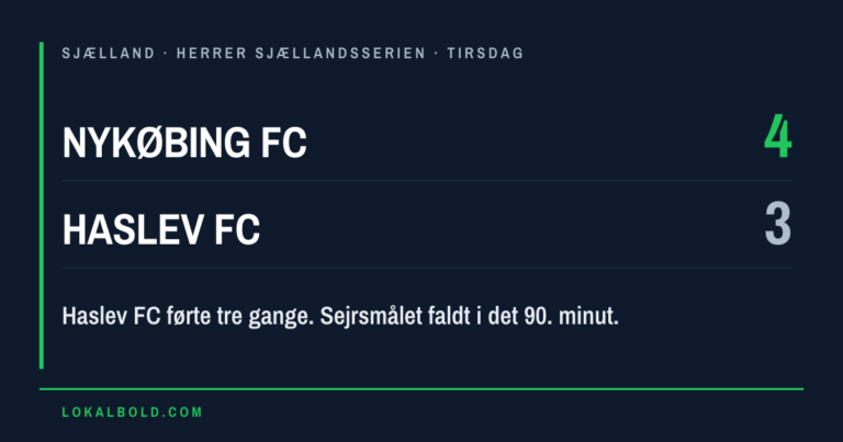Nykøbing FC hentede tre føringer og slog Haslev FC 4-3