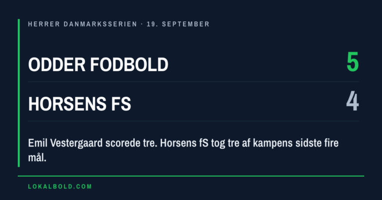 Tre Vestergaard-mål i Odder Fodbolds 5-4 over Horsens fS