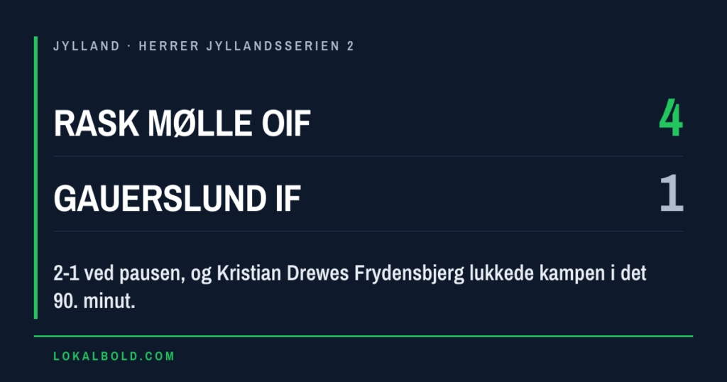 Rask Mølle OIF slog igen Gauerslund IF, nu med 4-1