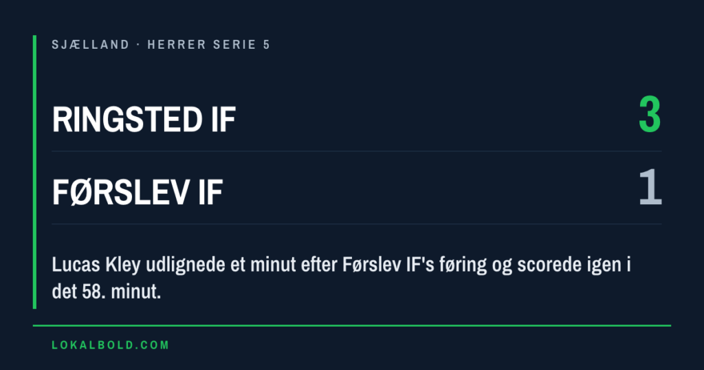 To Kley-mål da Ringsted IF slog Førslev IF 3-1