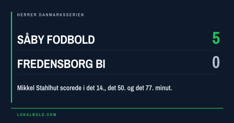 Tre mål af Mikkel Stahlhut i Såby Fodbolds 5-0