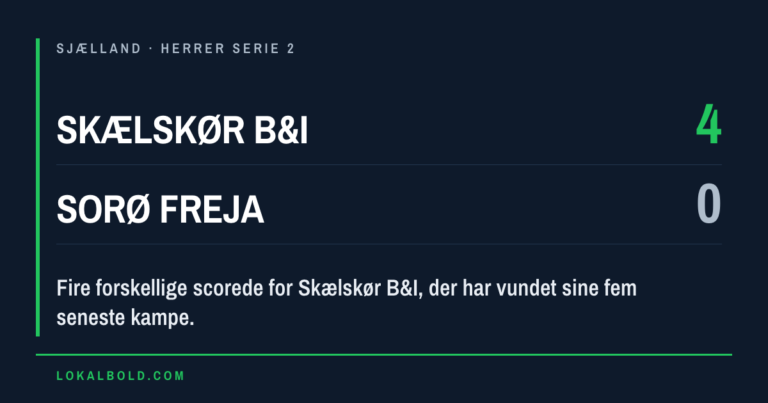 Fire forskellige scorede da Skælskør B&I slog Sorø Freja