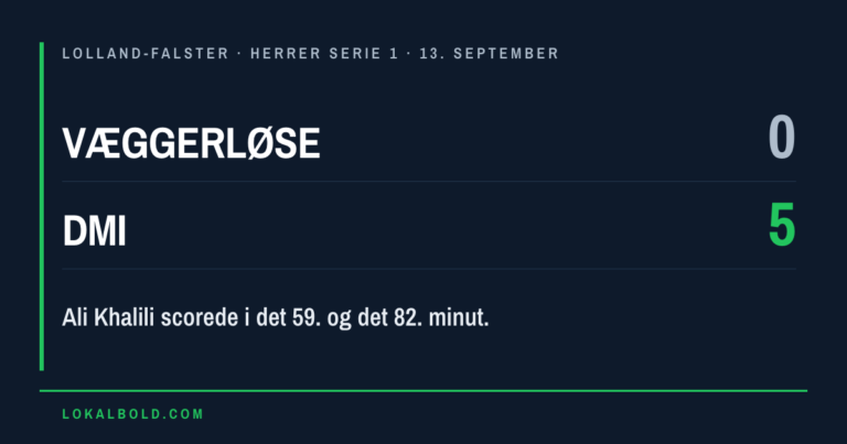 To mål af Ali Khalili i DMI’s 0-5 hos Væggerløse