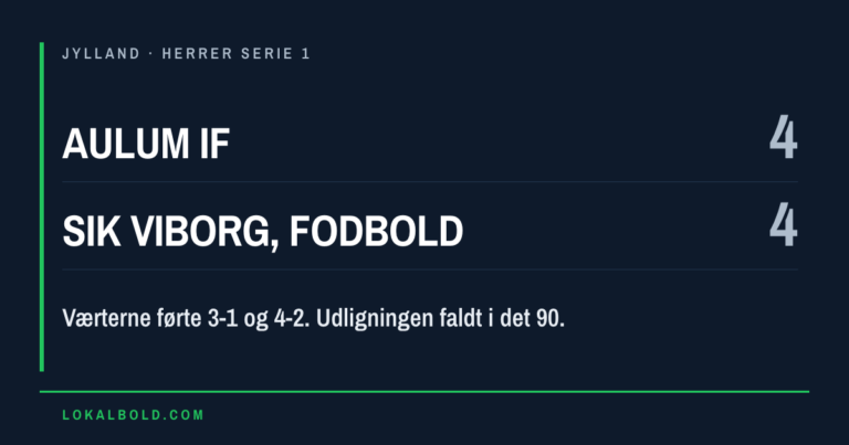 Udligning i det 90. i Aulum-SIK Viborg, 4-4