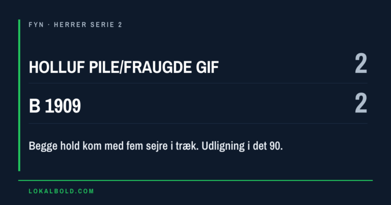 Udligning i det 90. i Holluf Pile-B 1909, 2-2
