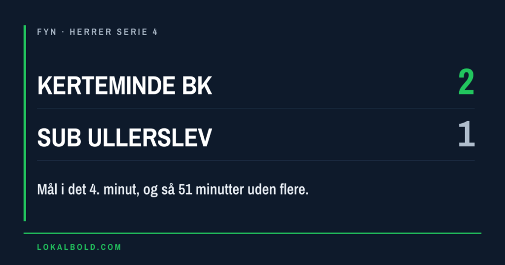 Mål efter fire minutter i Kerteminde-Ullerslev 2-1