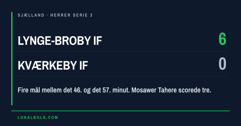 Fire mål på elleve minutter da Lynge-Broby IF vandt