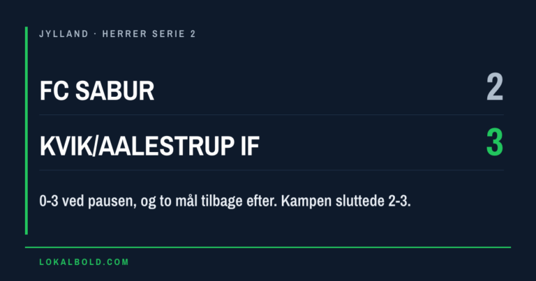 FC Sabur hentede to af tre mål mod Kvik/Aalestrup