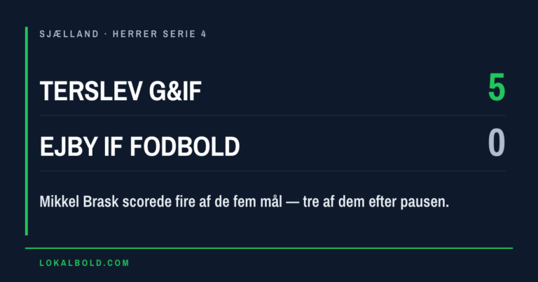 Fire mål af Mikkel Brask da Terslev G&IF vandt 5-0